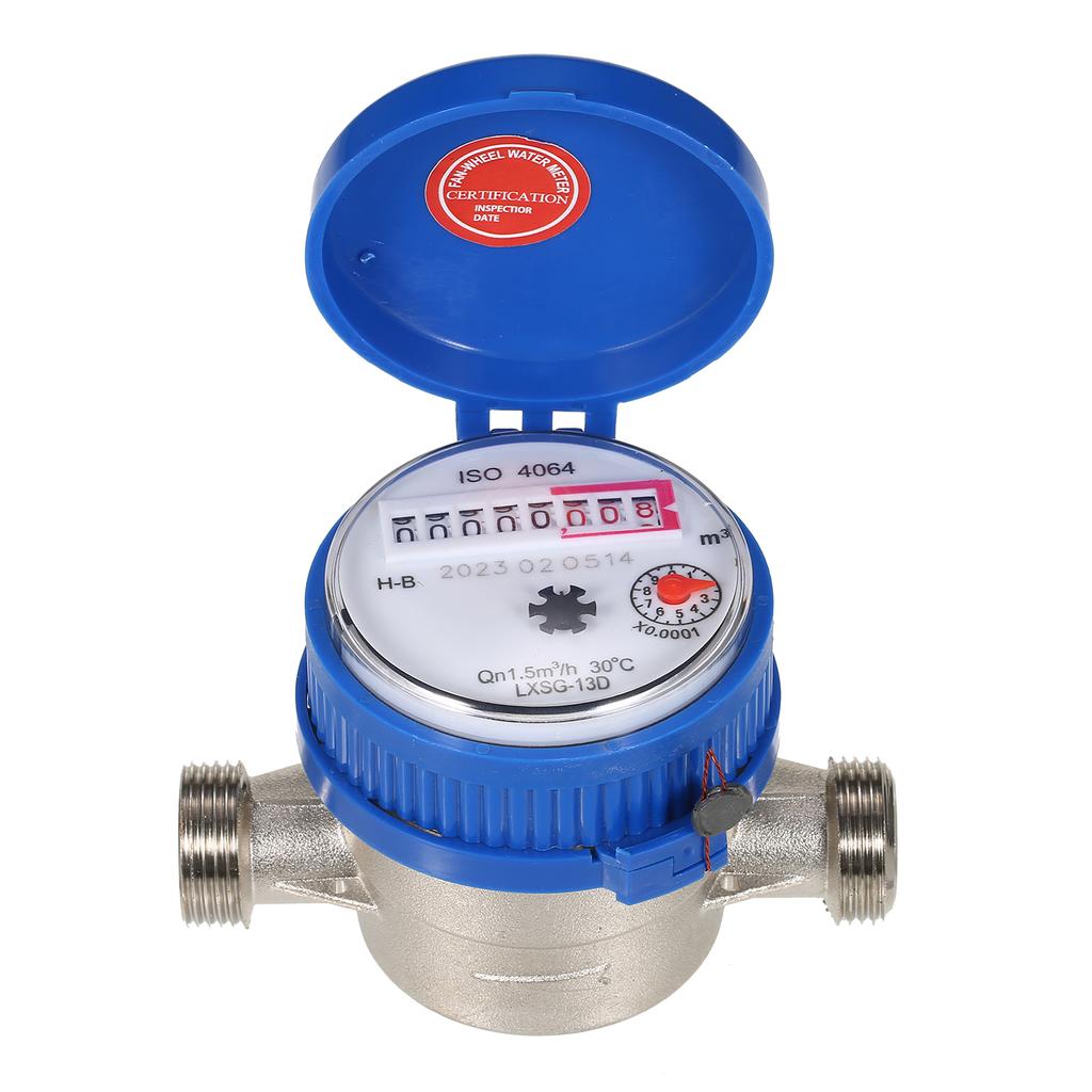 LXSG13D Household Water Meter Single Flow Dry Cold Water Table Qn 1.5m3h 30 Celsius  15mm Garden & Home