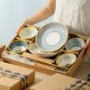 Nordic Ceramic Bowl Tableware, Underglaze Color Ceramic Bowl Set, Business Opening Gift, Company Event Gift