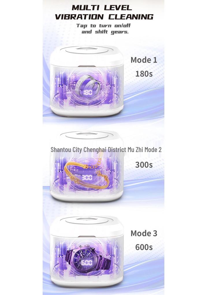 Purple Light Ultrasonic Cleaner for Jewelry, Dentures, Makeup Brushes & More