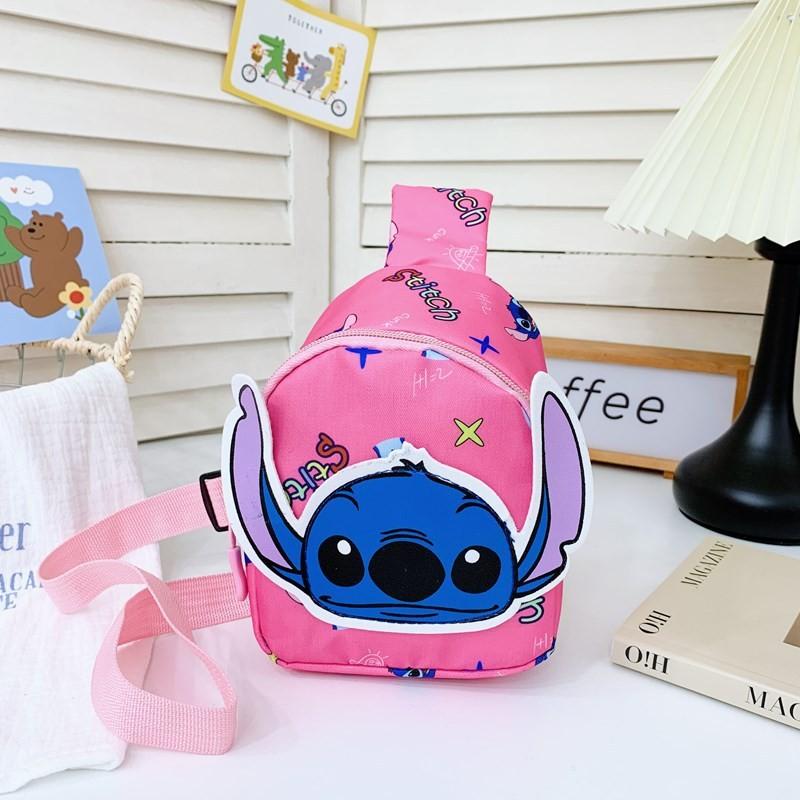 Lilo Stitch Cartoon Kids Chest Bag With Polyester Material For Daily School Use