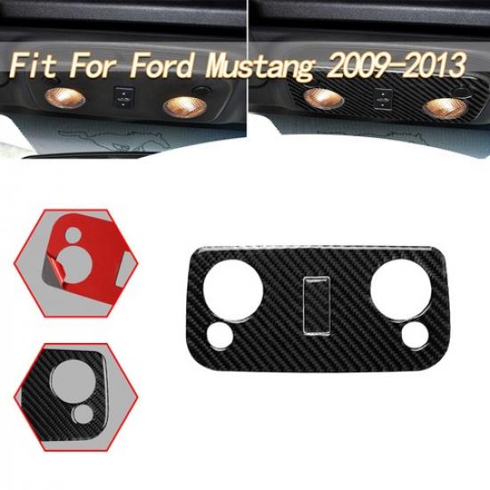 Car Carbon Fiber Roof Reading Light Cover Sticker Trim 2Pcs For Ford Mustang