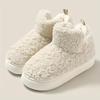 Women's Winter Slippers - Non-Slip Platform Sole, Beige House Shoes for Indoor/Outdoor, Soft Fabric Upper & Cushioned EVA Sole - Warm