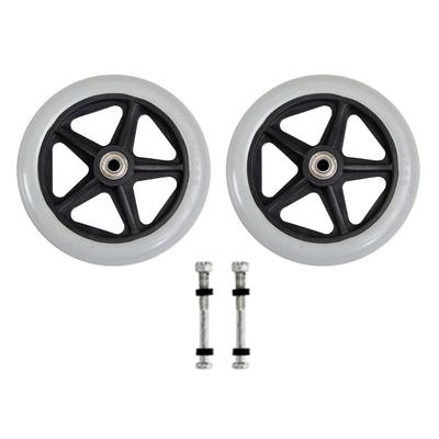 2Pcs 6/7/8inch Heavy Duty Wheelchair Front Caster Wheels Smooth Flexible Solid Tire Wheel Wheelchair Replacement DropShipping