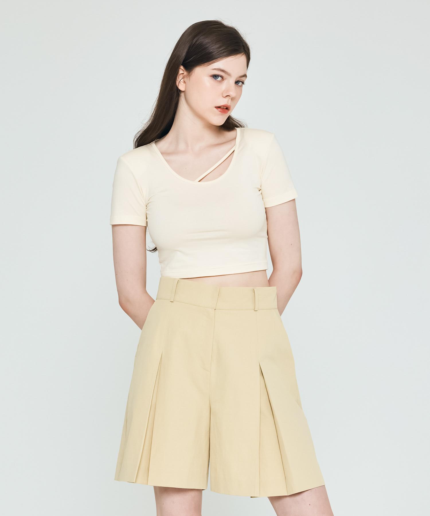 Depassion Silket Crop Short Sleeve T-Shirt (Yellow) Free/Free