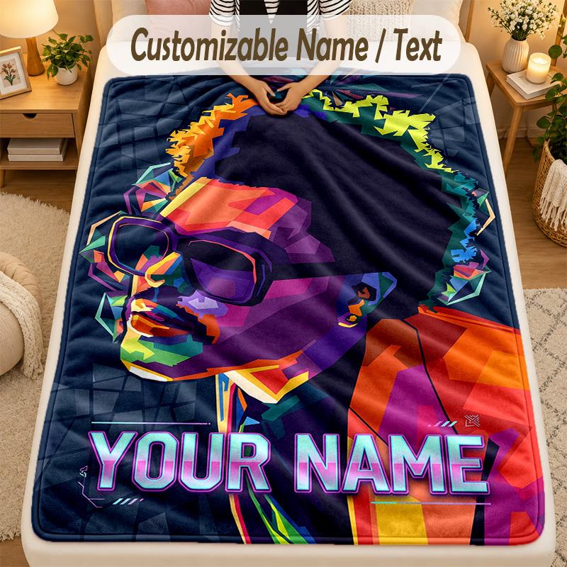 FlaneldeckeThe Weeknd Benutzerdefinierter Name Text Personalisierte Weiche Warme Überwurfdecke Heimdekoration Geschenk