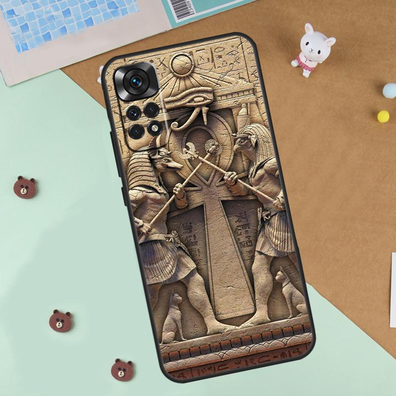 Egypt Pharaoh Mural Case For Xiaomi Redmi Note 13 14 9 10 11 12 Pro 10S 11S 12S Cover For Redmi 13C 10C 12C 14C