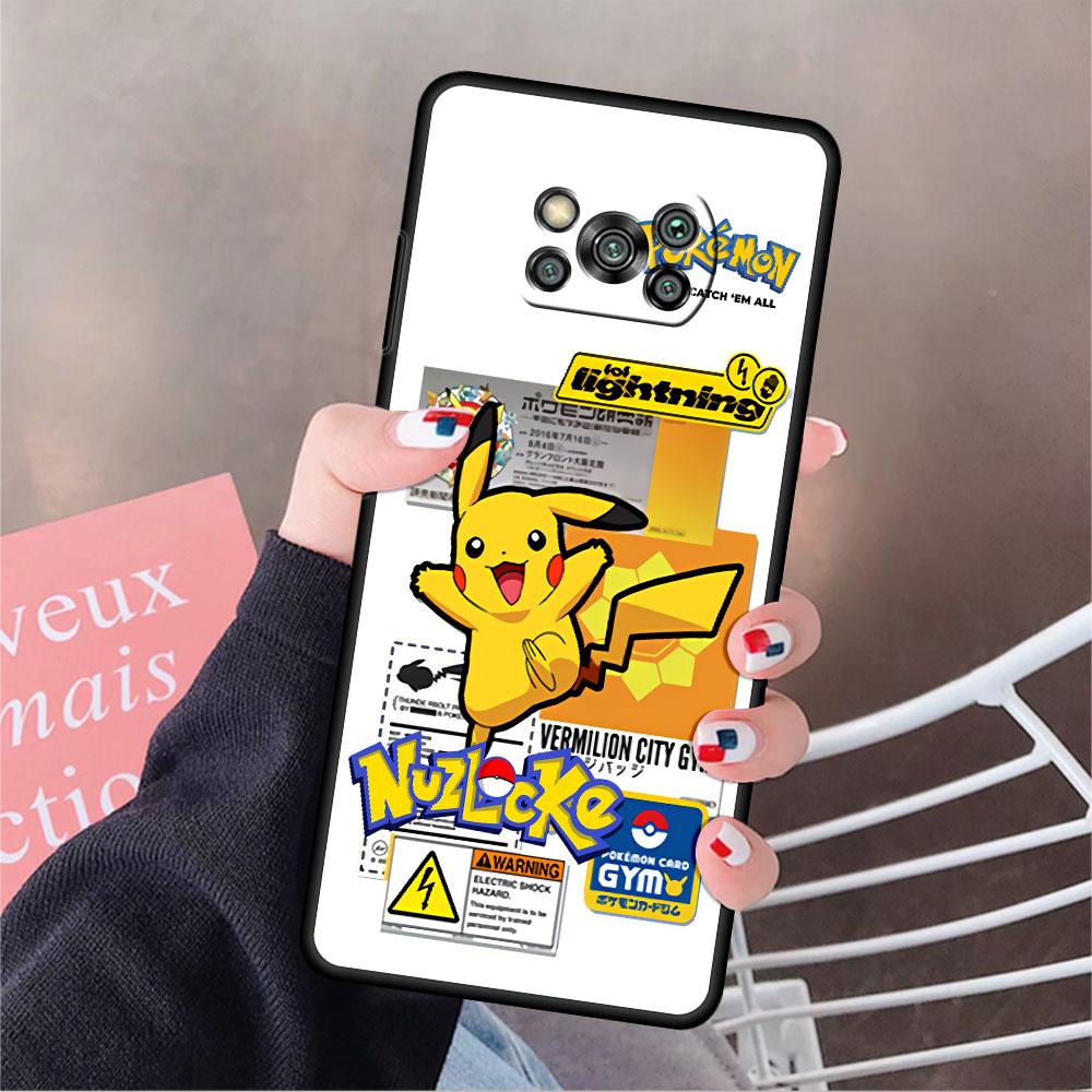 Phone Case For Xiaomi Mi Poco X3 NFC X4 M4 M3 Pro F1 F4 F3 GT C40 11T 11 Lite 5G Fundas Black Cover Magic Fairy Pikachu Gengar