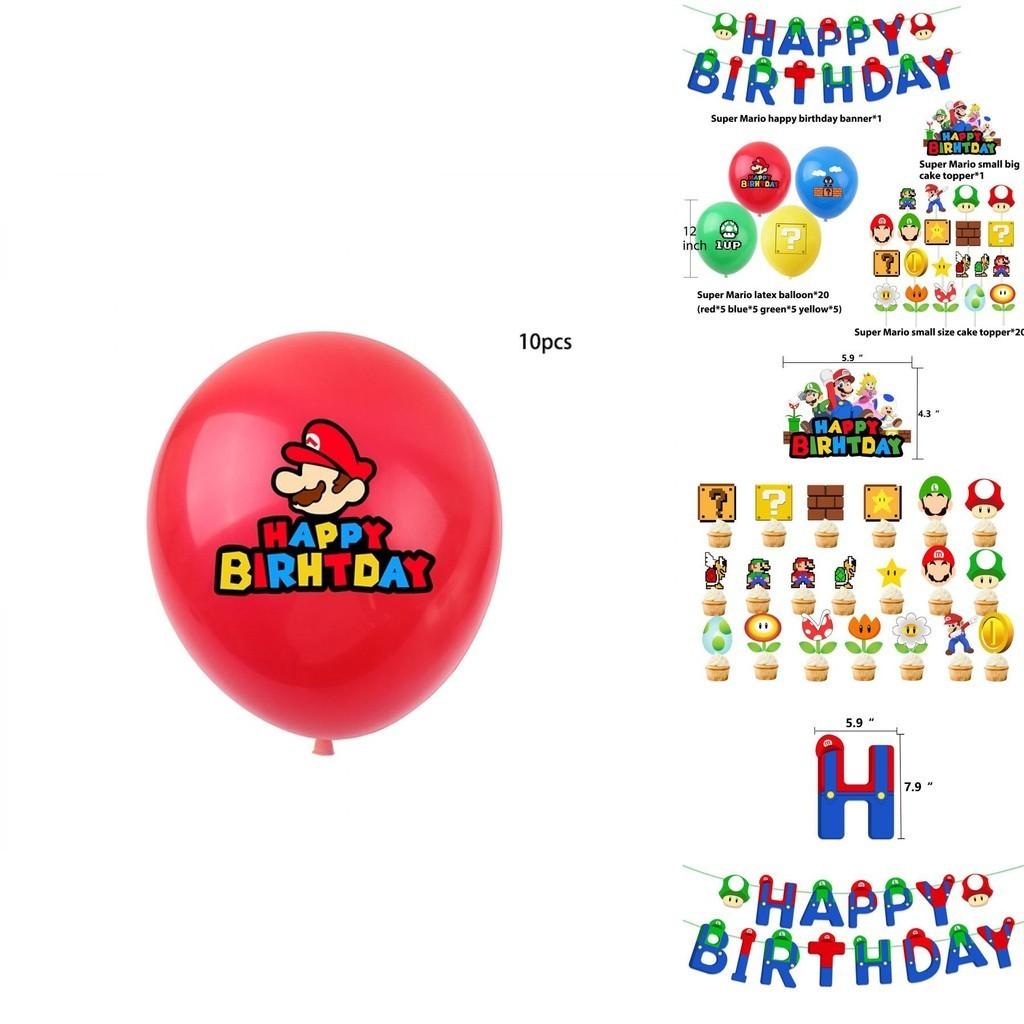 Super Mario Decorazioni per Festa di Compleanno Striscione Palloncini Topper per Torta