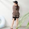 Rash Back Frill Over UV Brown Size Size L Spo-Pan Women's Guard, Hoodie, Amphibious, 95% Protection, Moisture-Wicking, Quick-Drying, Beige, 314061,