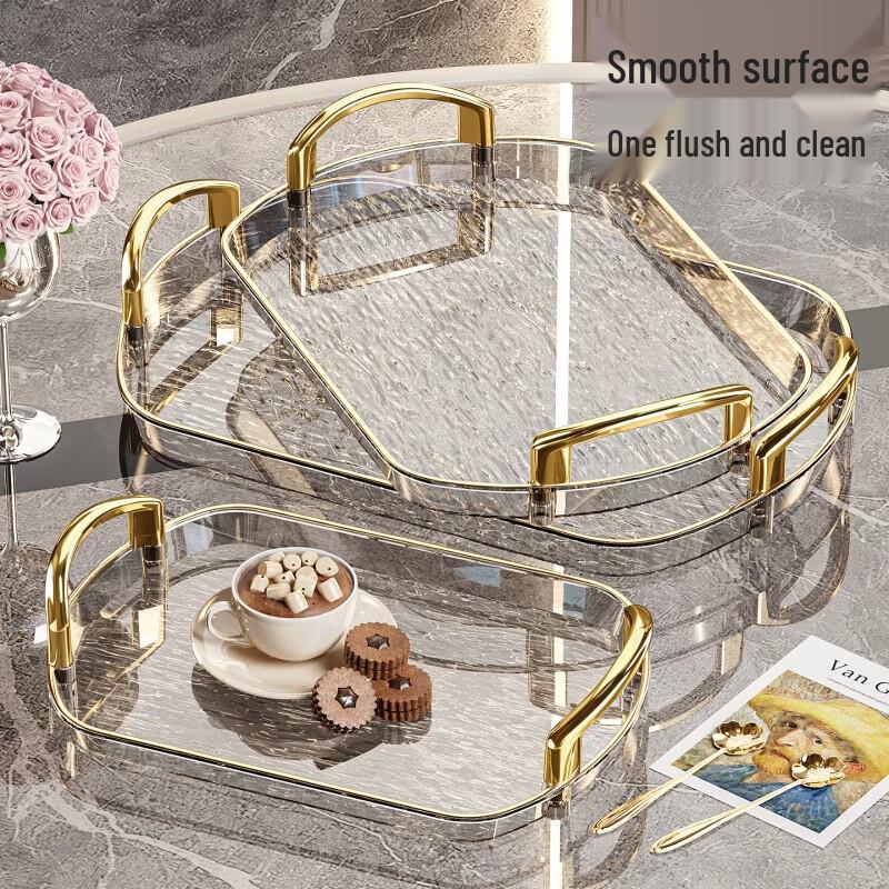 Kemert PET-Kunststoff Leichtes Luxus Serviertablett Set mit Griffen