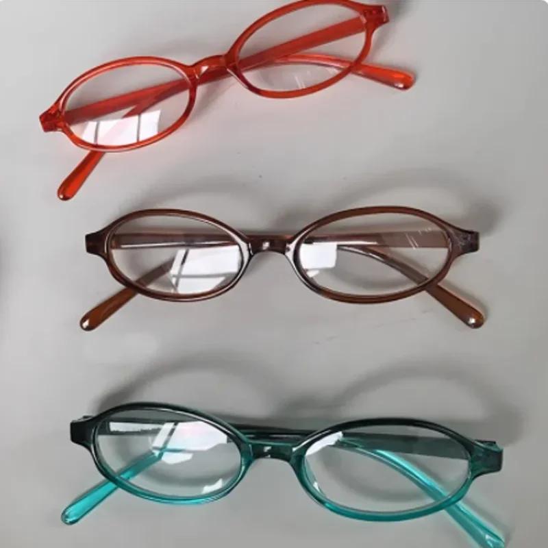 Y2K Women Retro Oval Myopia Glasses Red Green Frame Glass Fashion Eyewear Decorative Computer Anti-blue Eyeglasses Driving