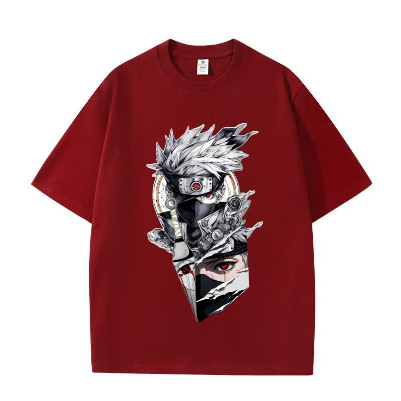 New Summer Arrival Naruto Shippuden Kakashi Hatake Printed Pure Cotton Tshirt Unisex Casual Loosefit And Stylish