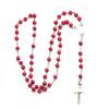 Scented Wooden Rosary Necklace with Cross Pendant, Vintage Beaded Jewelry, Daily Fashion Accessory, Nice Birthday Holiday Gift for Men and Women