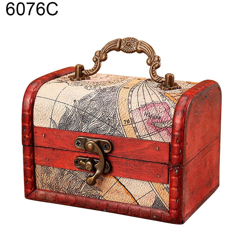 Antique Wooden Sakura Narcissus Jewelry Holder Organizer Trinket Storage Box