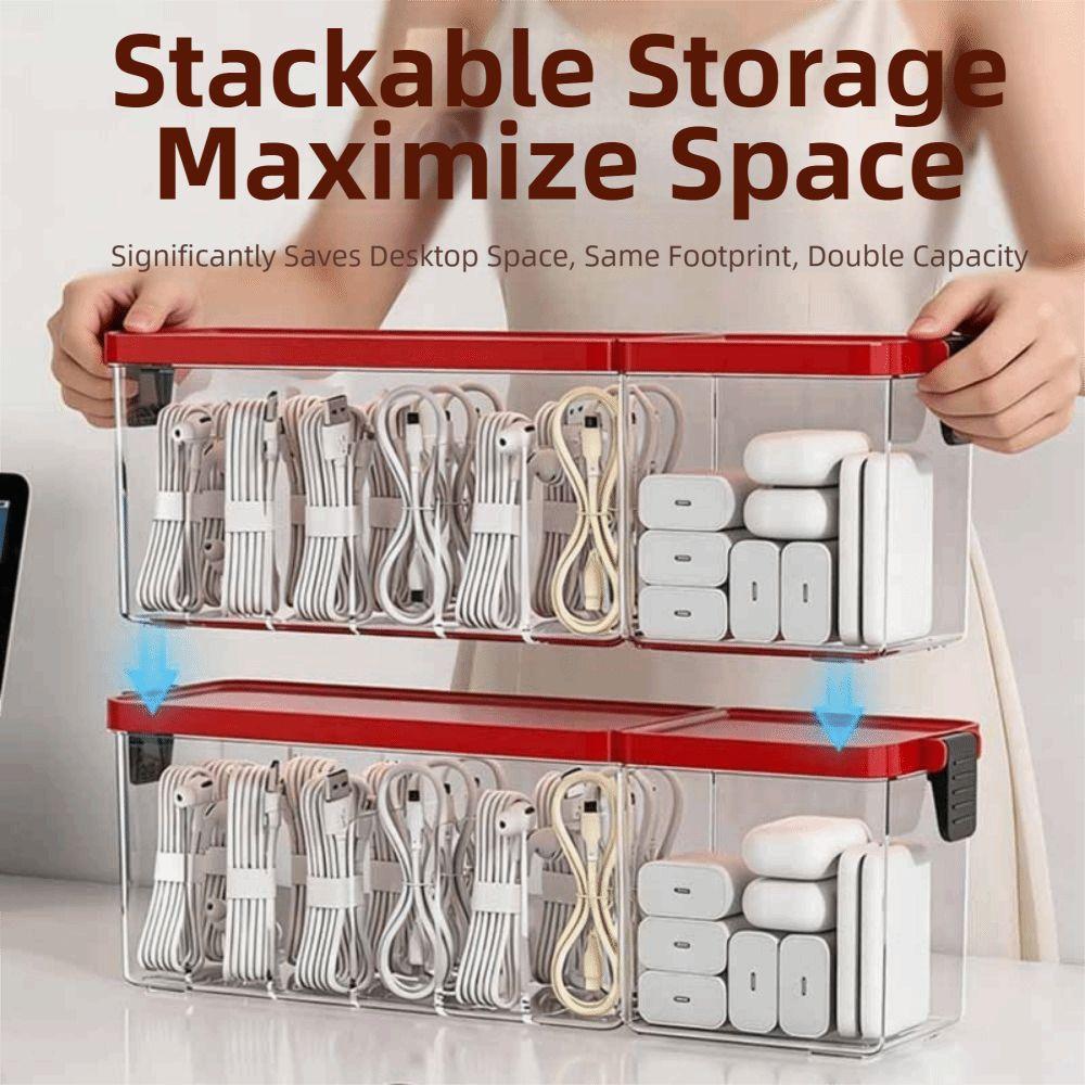 Dustproof Card Cable Organizer Box Durable Charger Wire Organizer  Tech Accessories Storage