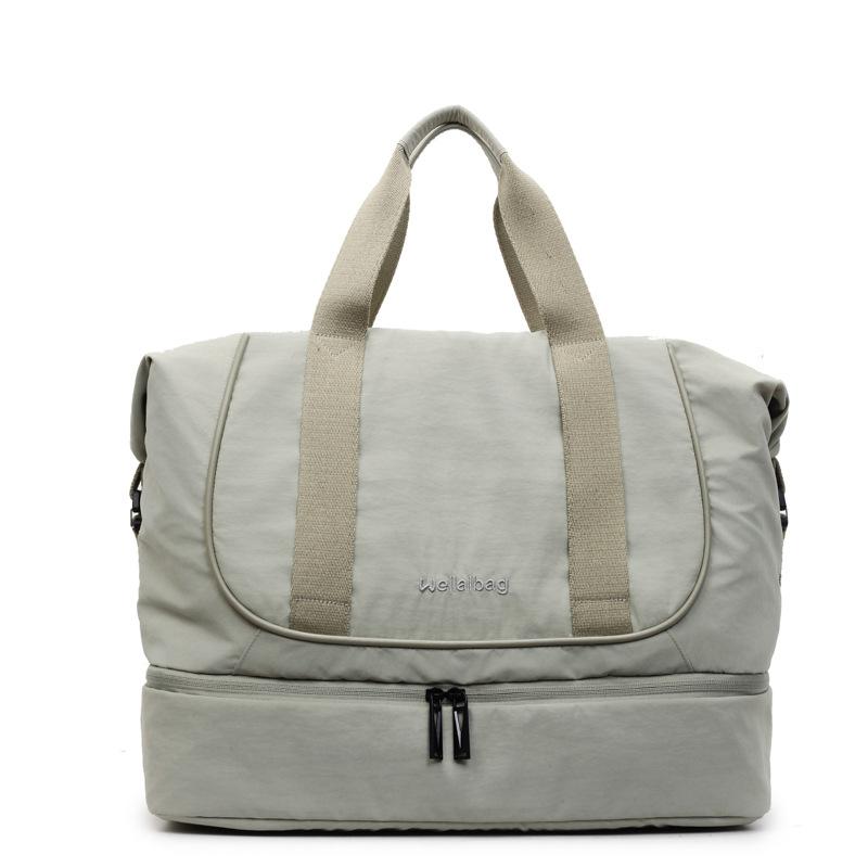 

Дорожная сумка большой вместимости на плечо, спортивная фитнес-сумка, отделение для обуви, сумка для хранения, разделение сухого и влажного зелёный