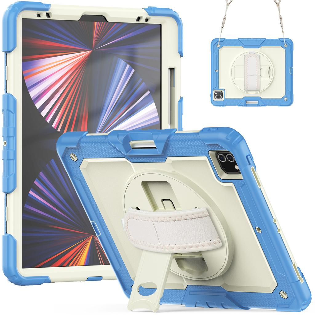 Armor Stand Case Universal for IPad Pro12.9 2018 2020 2021 2022 3rd 4th 5th 6th Gen Hybrid Cover with Screen Protector 3-Layers