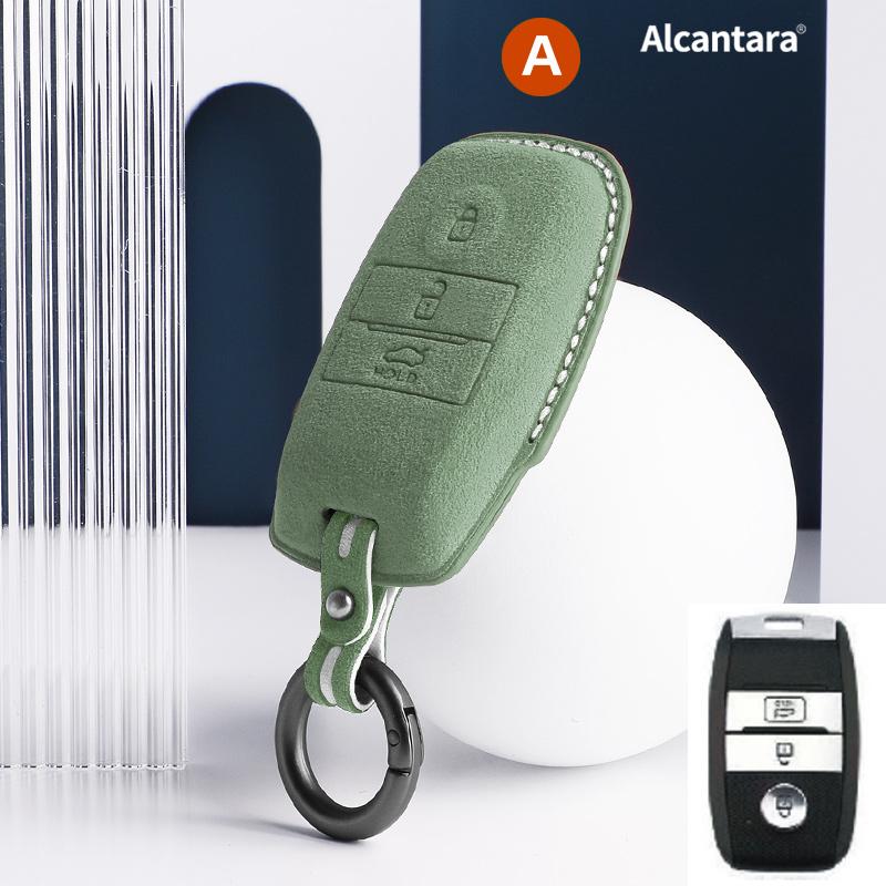 For Kia Rio Picanto Ql Sportage Ceed Cerato Forte Gt Stinger Sorento Optima K2 K3 K4 K5 Car Key Case Suede Keychain Cover Shell