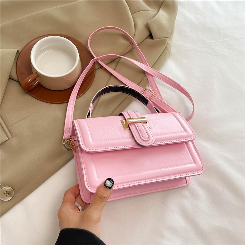 

Chic Simple Pure Color Handbag For Trendy Street Style In Black Pink White
