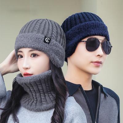 Cachecol de Lã Chapéu Duas Peças Chapéu de Tricô de Inverno para Homens Mulheres Andar ao Ar Livre À Prova de Vento Proteção de Orelha Chapéu Quente