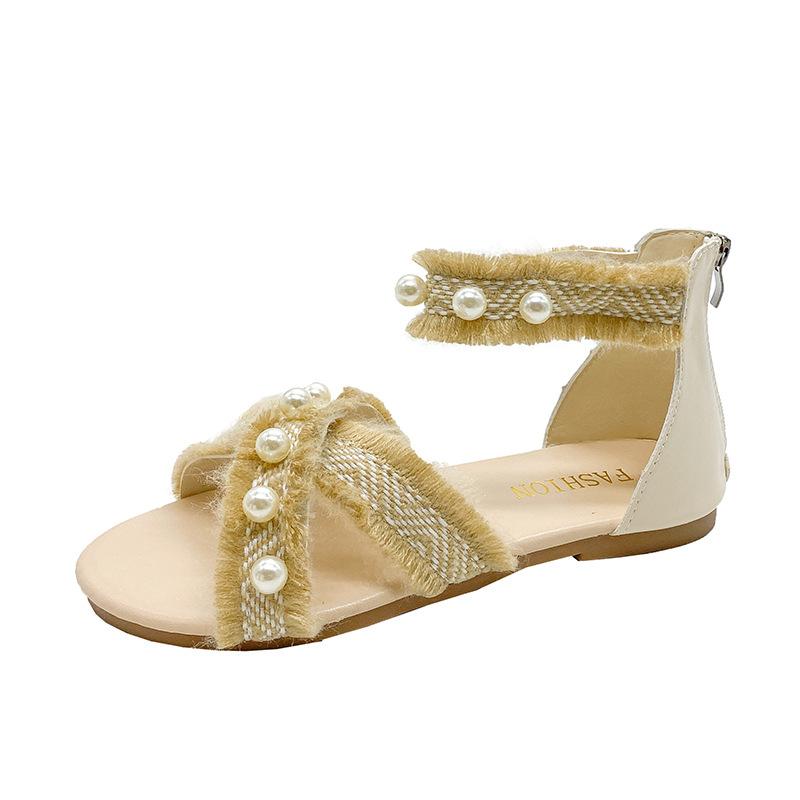 Fairy style simple Roman sandals female outer wear flat heel summer 2025 new student small fragrant style fashionable foreign style
