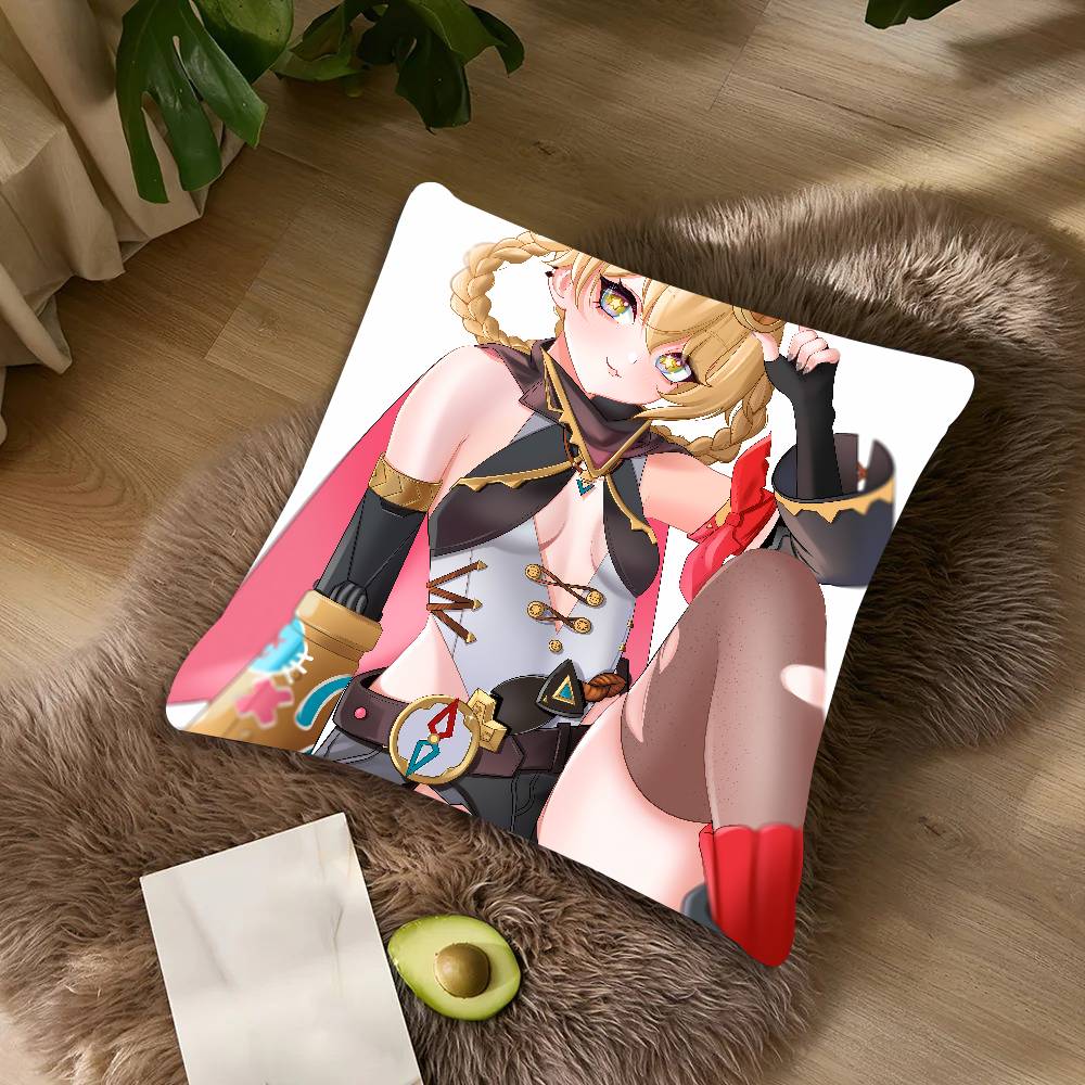 Cute Funny Girl Hot Jahoda Genshin Impact Cushion Cover Decor Throw Pillow Covers For Couch Camping Pillow Cover Decorations