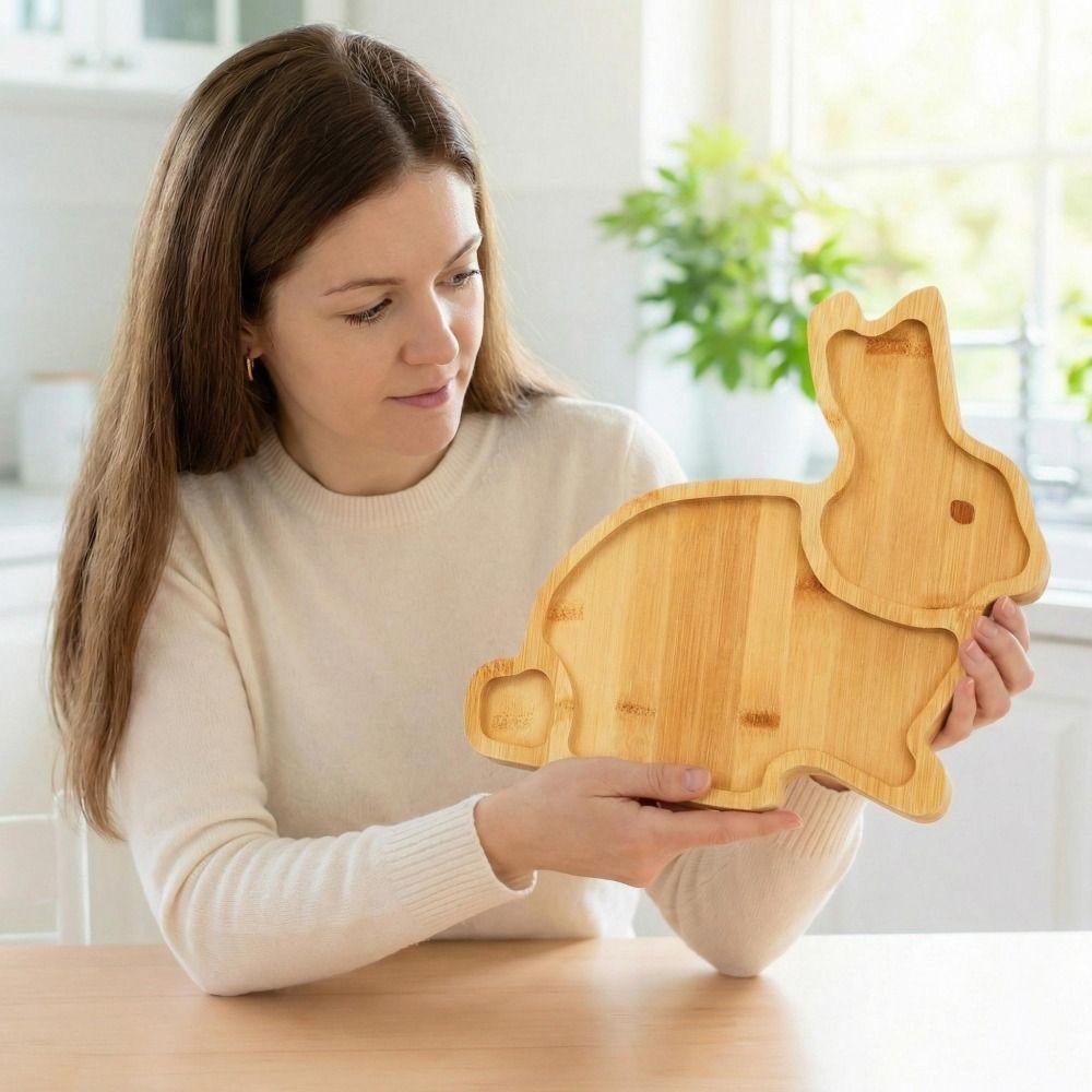 Rustic Style Wooden Serving Platter Rabbit Easter Rabbit Candy Plates  Tea Snacks