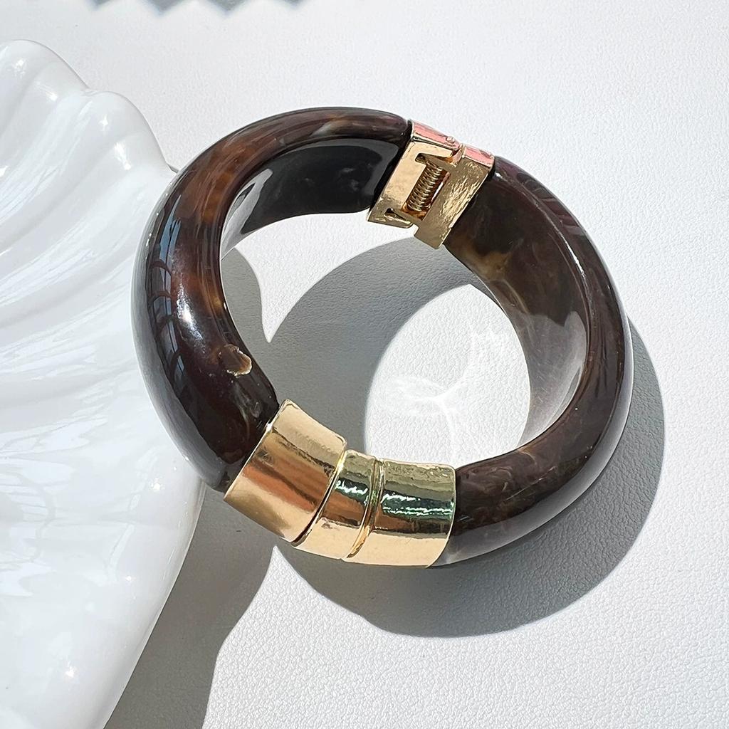 Fashionable French Retro Punk Wide-Edge Alloy Open Bracelet Simple Trendy Individual Ladies' Wristband Gift For Friends