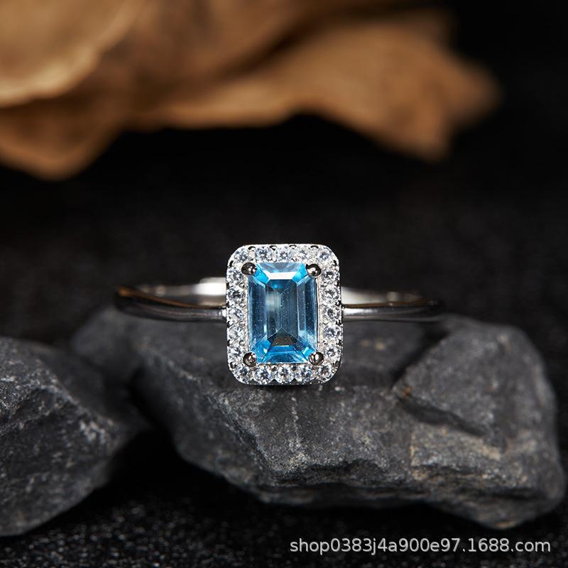 S925 Sterling Silver Natural Colored Treasure, Sugar Cube Stud Earrings, Ear Jewelry Gifts, Light Luxury, Elegant Niche Temperament, High-End Earrings