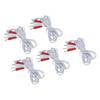 5pcs Electrode Wire 1 To 4 Pin 4.9ft Length Promote Blood Circulation Multifunctional 2.5mm Plug TENS Unit Wire White