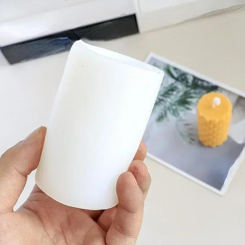 3D Vaxkaka Cylindrisk Form DIY Silikonform Handgjord Ljus Vänd Sockerkaka eller Tvål Aromaterapi Multifunktionellt Verktyg
