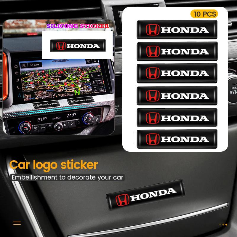 10Pcs Car Interior Exterior Decorative Sticker Auto Emblem Decals For Honda CR-V Accord Civci HR-V XR-V Odyssey Insight Vezel FI aho256