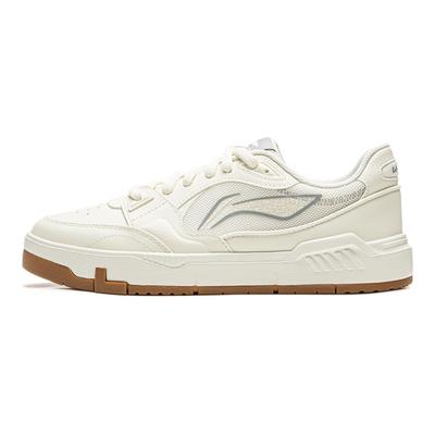Li Ning Common 80s Skateboard Shoes Women's Low Top Champagne White AGCW136-3