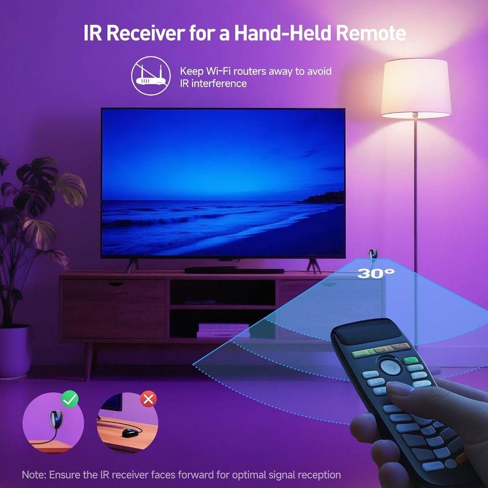 USB Powered IR Repeater Kit Plug And Play IR Remote Blaster Cord Signal Range Extender TV Setup