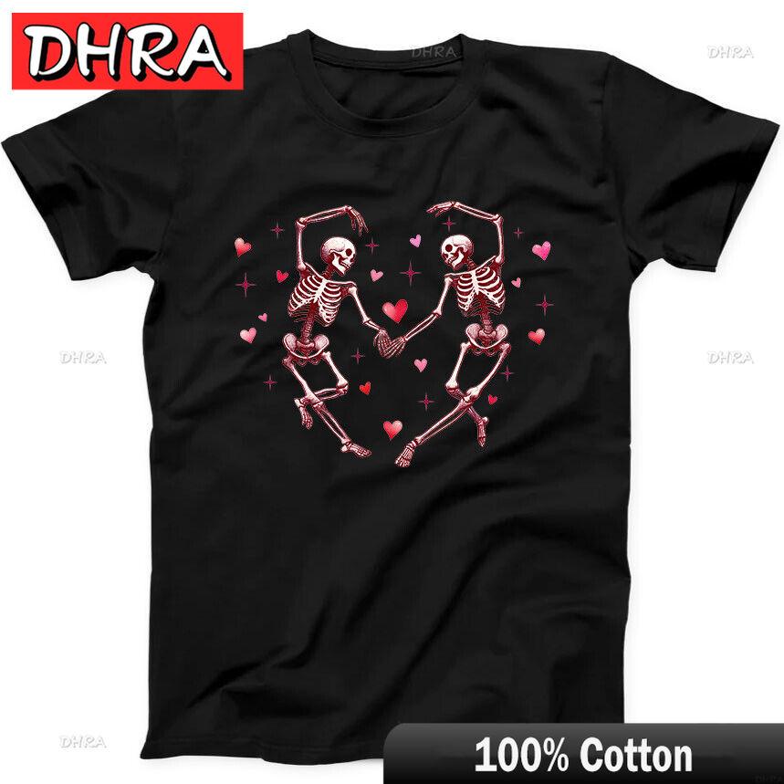

Valentines Day Skeleton Heart Skull Funny Gift Black Tee T Shirt for Unisex Cotton T Shirts Printed Tee Vintage Tops Casual Soft 3XL
