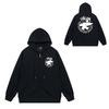 Trendy brand zipper hooded autumn and winter new letter flame pai jiu couple coat