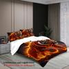 3pcs Tiger Bedding Sets 3D Printed Fire Tiger Wrinkle Resistant Breathable Duvet Cover Sets With Pillowcases No Filling