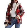 Giacca da Donna a Quadri Taglia L con Cappuccio Autunno Inverno Casual Larga Cappotto a Quadri Bianco Nero Bottone Top Autunnale