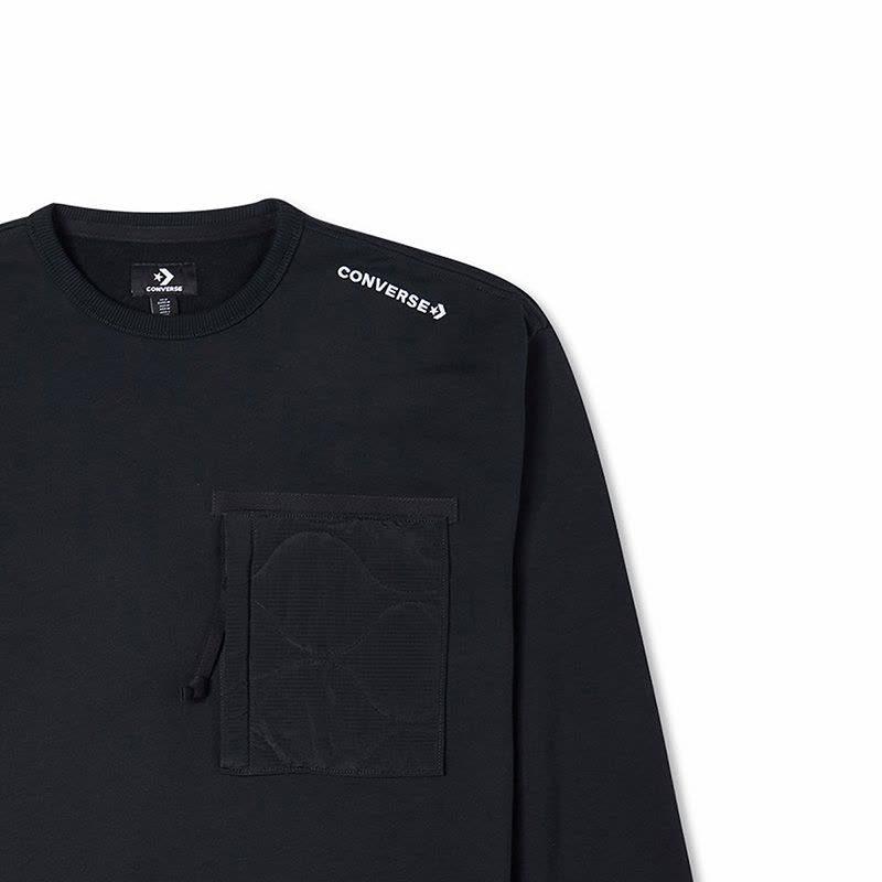Converse Sweatshirts Men's Black Crew Neck Moderate Regular 10025052-A03