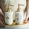 Ceramic Rose Liquid Soap Dispenser Household Bathroom Shower Gel Bottling Bottle Press-on Soap Dispensers Bathroom Accessories