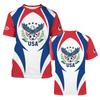Unisex Vintage Style Soccer Fan Jersey USA Eagle Graphic Print Short Sleeve Crew Neck T-Shirt for Casual Wear and Sports