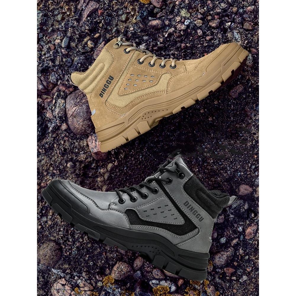 Safety Boots Men Electric Welder Indestructible Steel Toe Shoes Protective Work Boots Anti-smash Anti-puncture Work Safety Shoes