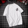 Pure Cotton Childrens Tshirt with Letter A Printed Pure Cotton Round Neck Parentchild Outfit Korean Version Tshirt