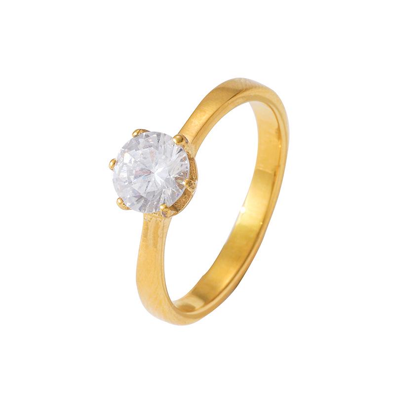 Korean Style Claw-Set Zircon Titanium Ring: Elegant 2023 Wedding Design for Women