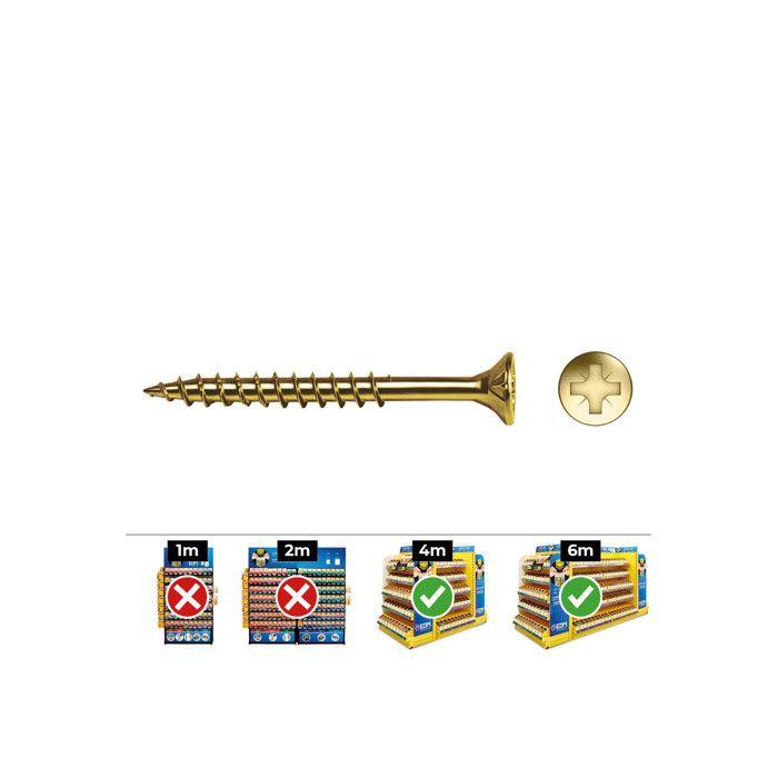 Fresh Wood Screws. Pz R / Parc Din Vloxp 6x70 Bicrom. + Lubricant. Box of 100 Uni. Celo