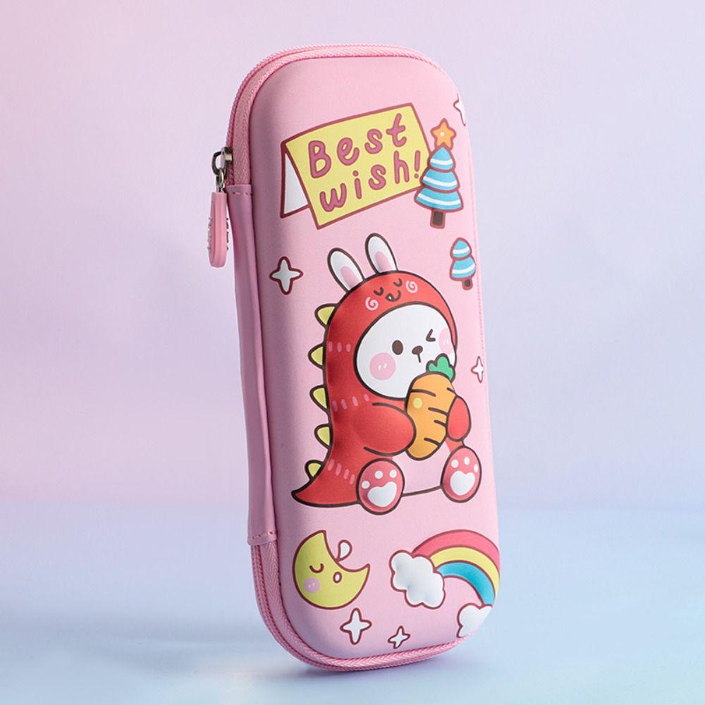 

Large Capacity Pencil Case Cute Cartoon Storage Bag Durable Stationery Case Student Supplies темно-синий