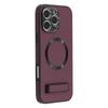 For iPhone 16 Pro Max Kickstand Case Compatible with MagSafe PC+TPU+PU Phone Back Cover