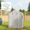 Greenhouse Cover Replacement Walk-in PE Hot House Cover with Roll-up Door and Windows, 140 x 73 x 190cm, White