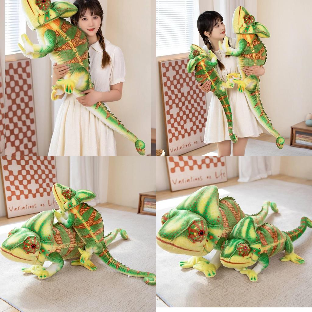 Realistic Plush Chameleon Stuffed Toy Large 80cm And 110cm Soft Pp Cotton