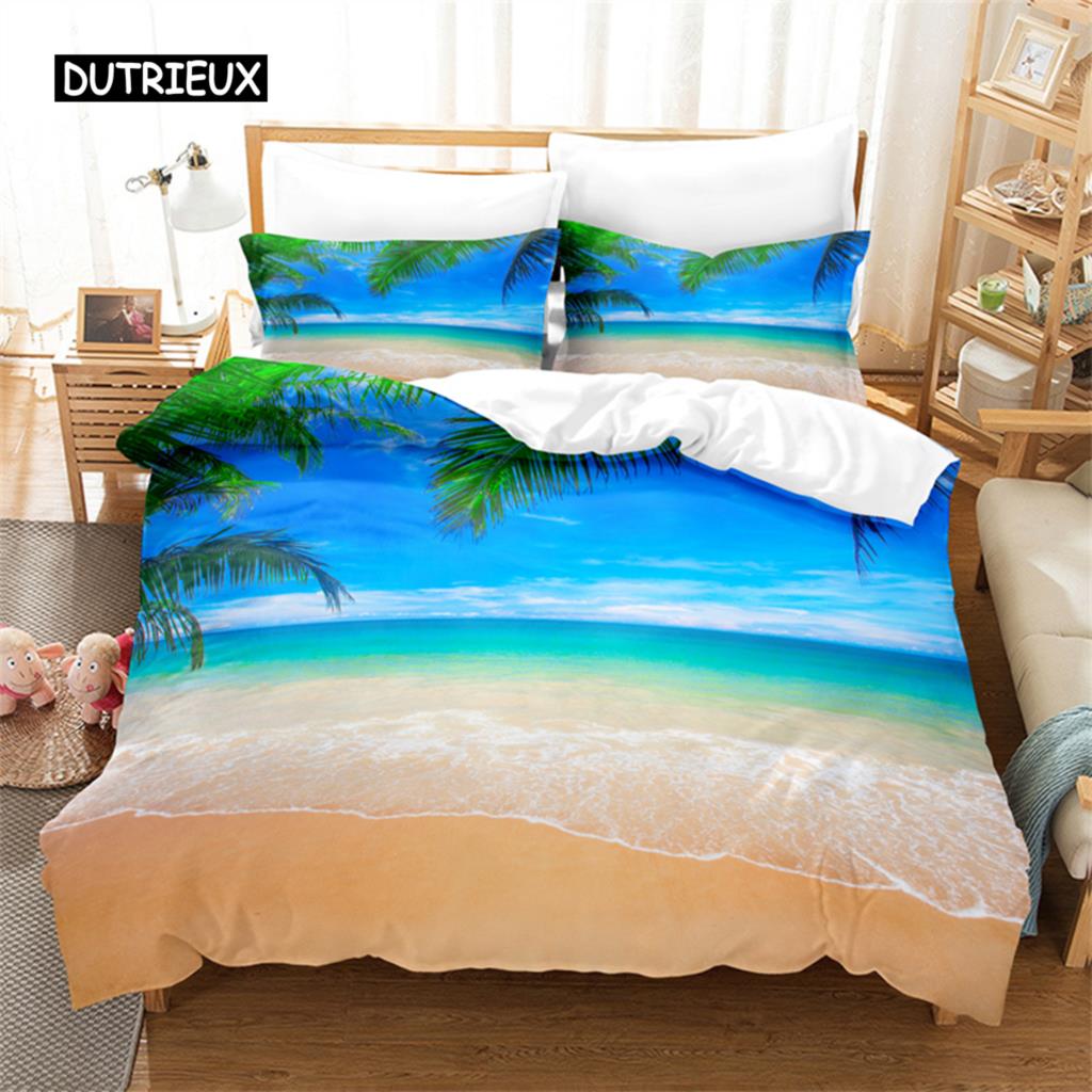 Summer Beach Design Bedding Set Duvet Cover Set 3d Bedding Digital Printing Bed Linen Queen Size Bedding Set Fashion Design